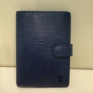 Louis Vuitton Blue Leather Wallet/Agenda